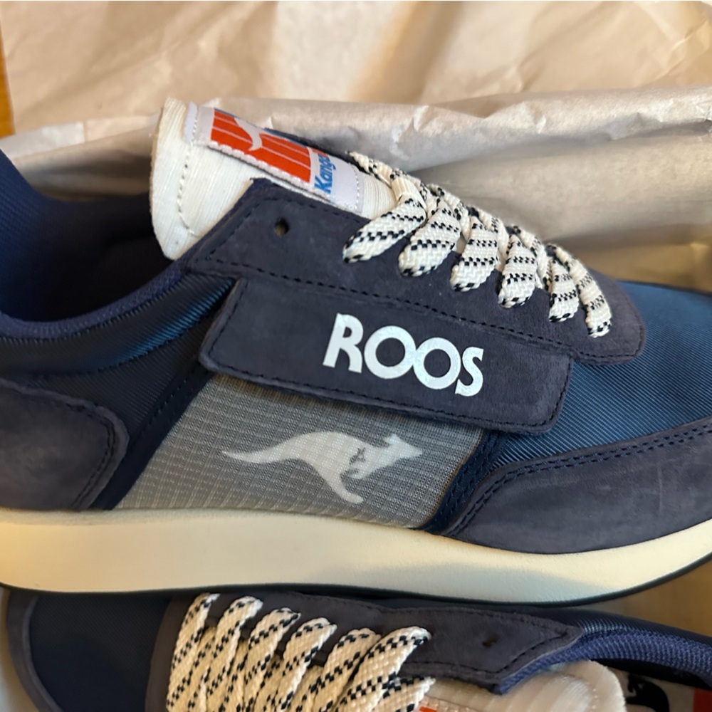 Kangaroos. Brand new in box. Size 40. Blue with white trim